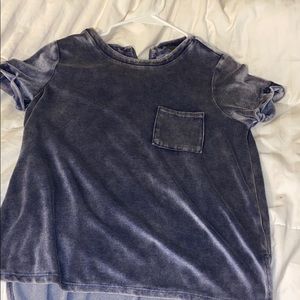 Blue velvet shirt